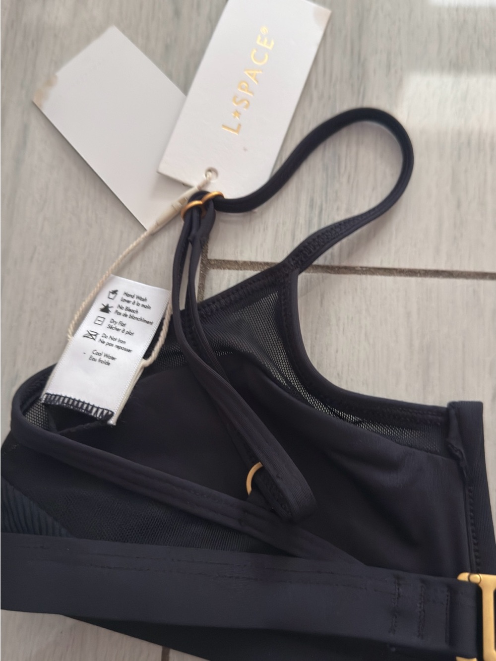 NWT L Space Sadie Ribbed Mesh Bikini Top S - Picture 5 of 10